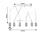 Suspensie Aslaug, negru mat, GU10 6x 50W, Rabalux 72018