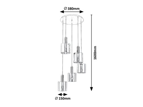 Suspensie Donati, crom, 5xE27, Rabalux 5251