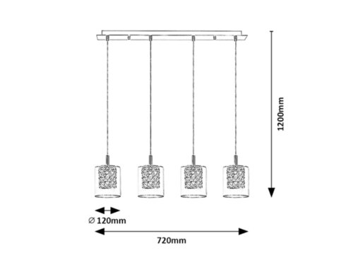 Suspensie Duchess, crom, G9 4x 40W, Rabalux 3116