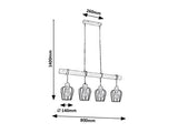 Suspensie Fabian, negru mat,4xE27 , Rabalux 5247