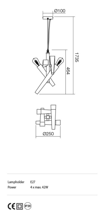 Suspensie GALEA, 4xE27, INCANTI  IGL P4 06 12