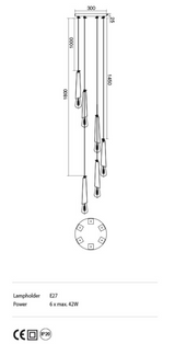 Suspensie GALEA, 6xE27, INCANTI  IGL PR6 06 12