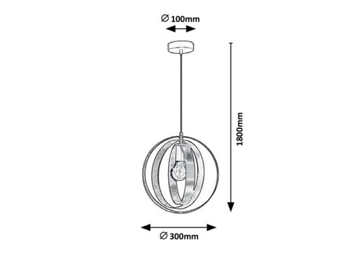 Suspensie Harlow, negru mat, 1xE27 , Rabalux 3607