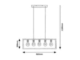 Suspensie Indigo, negru, 5xE27 , Rabalux 2294