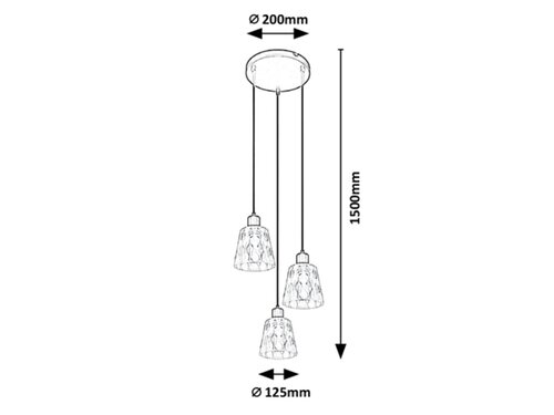 Suspensie Jarina, negru, E27 3x 40W, Rabalux 5333