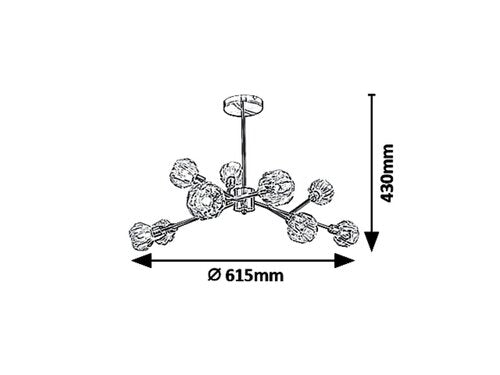 Suspensie Kassia, auriu, 9xG9, Rabalux 5395