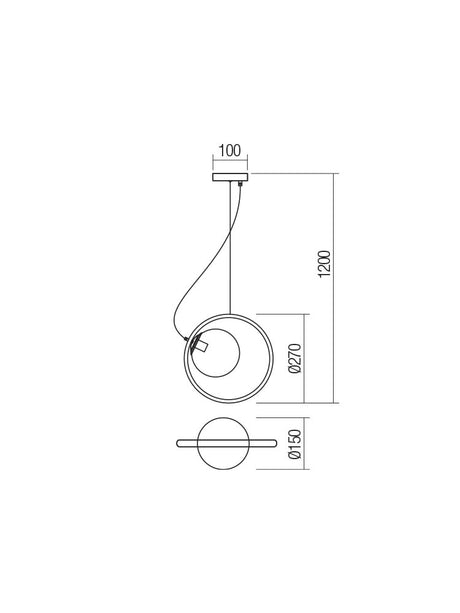 Suspensie KLEIDI, auriu mat si lemn natur, 1xE14, Smarter 01-2319