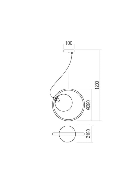 Suspensie KLEIDI, auriu mat si lemn natur, 1XE27, Smarter 01-2321