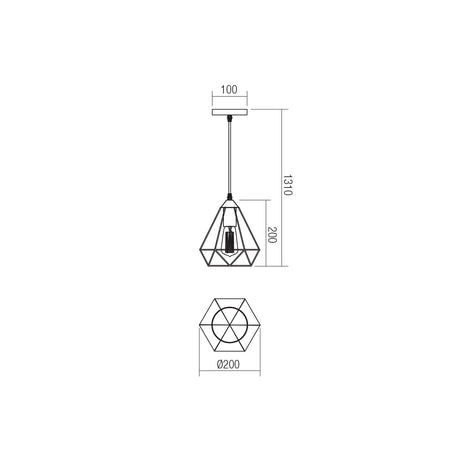 Suspensie KRILL, negru mat, 1XE27, Smarter 01-1388