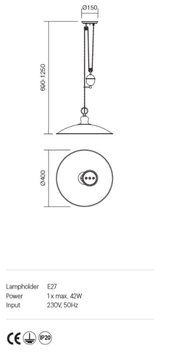 Suspensie LENA, 1xE27, INCANTI  02-758