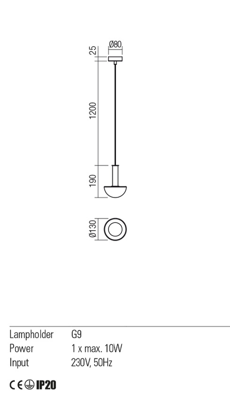 Suspensie LUMIEN, auriu mat/opal, G9, 1 x 10W, Redo 01-2474