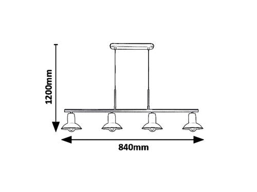 Suspensie Maliet, alb, 4xE14, Rabalux 6789