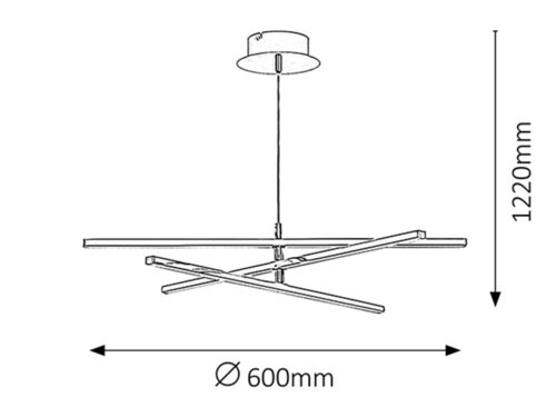 Suspensie Meredith, crom, 1500lm, LED 18W, 4000K, Rabalux 2480