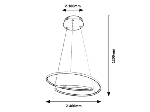 Suspensie Meridia, negru mat, 2900lm, LED 40W, 3000K, Rabalux 3257