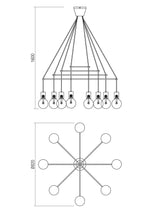 Suspensie MIKADO, alb mat, 8XE27, Smarter 01-1564