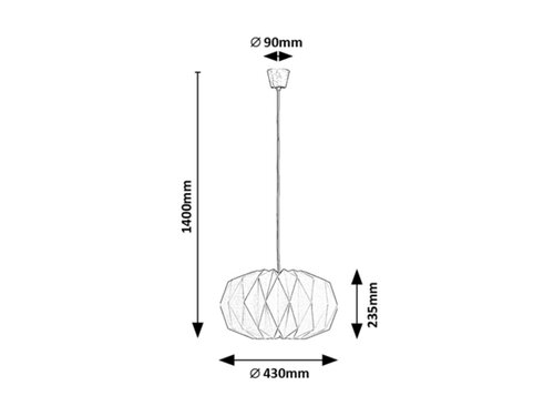 Suspensie Ormini, alb mat, 1xE27, Rabalux 72003