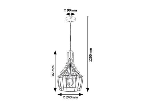 Suspensie Parov, negru mat, 1xE27, Rabalux 4925