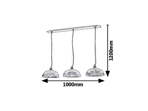 Suspensie Petrina, crom satin, 3XE27, Rabalux 5460