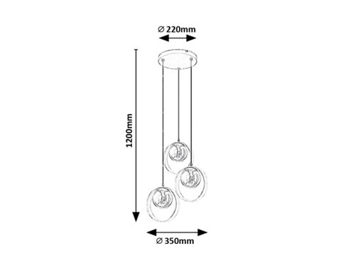 Suspensie Peyton, fag, E14 3x 15W, Rabalux 72063