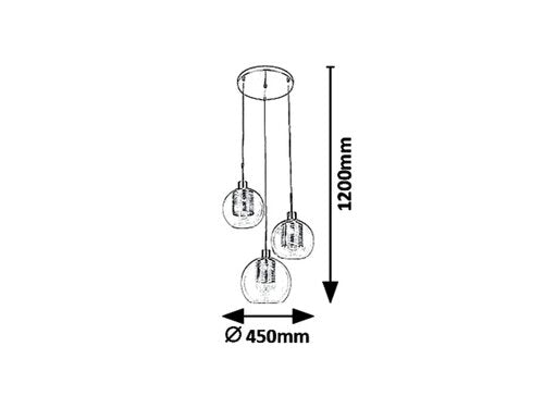 Suspensie Philana, auriu,3xE27, Rabalux 6496