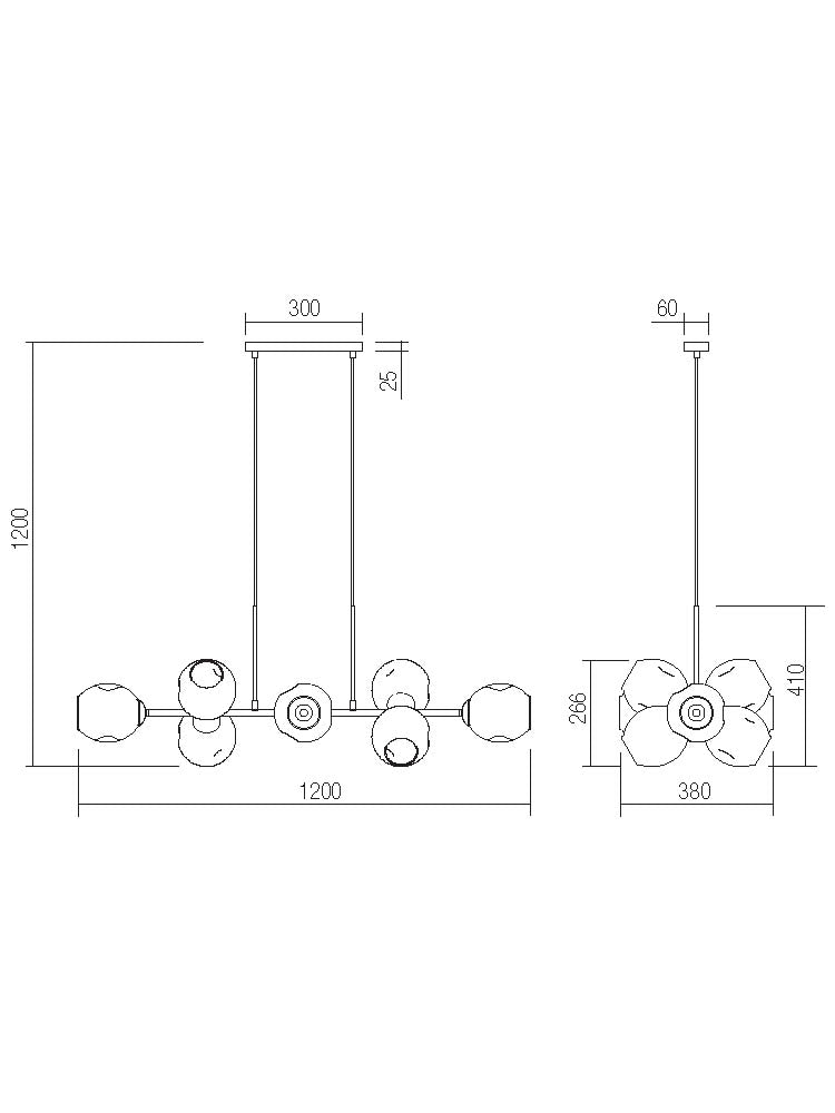 Suspensie PIERCE, 6 x  E27, Smarter 01-2619