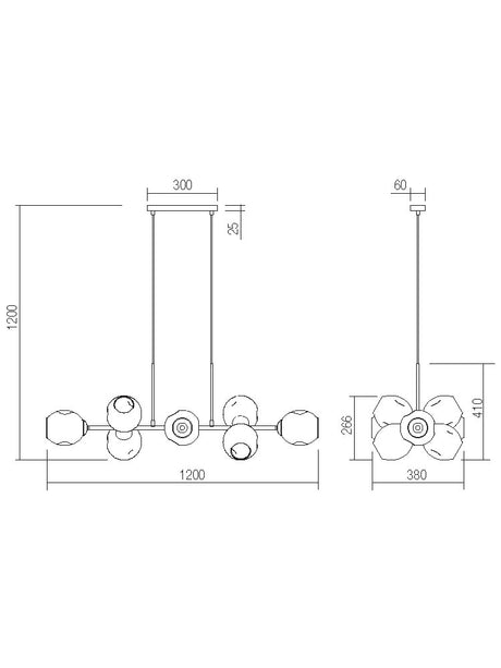 Suspensie PIERCE, 6 x  E27, Smarter 01-2619