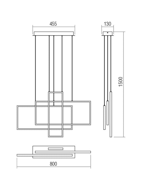 Suspensie PLANA, alb mat, LED 60W, 3000K, 3900 lm, Smarter 01-2313