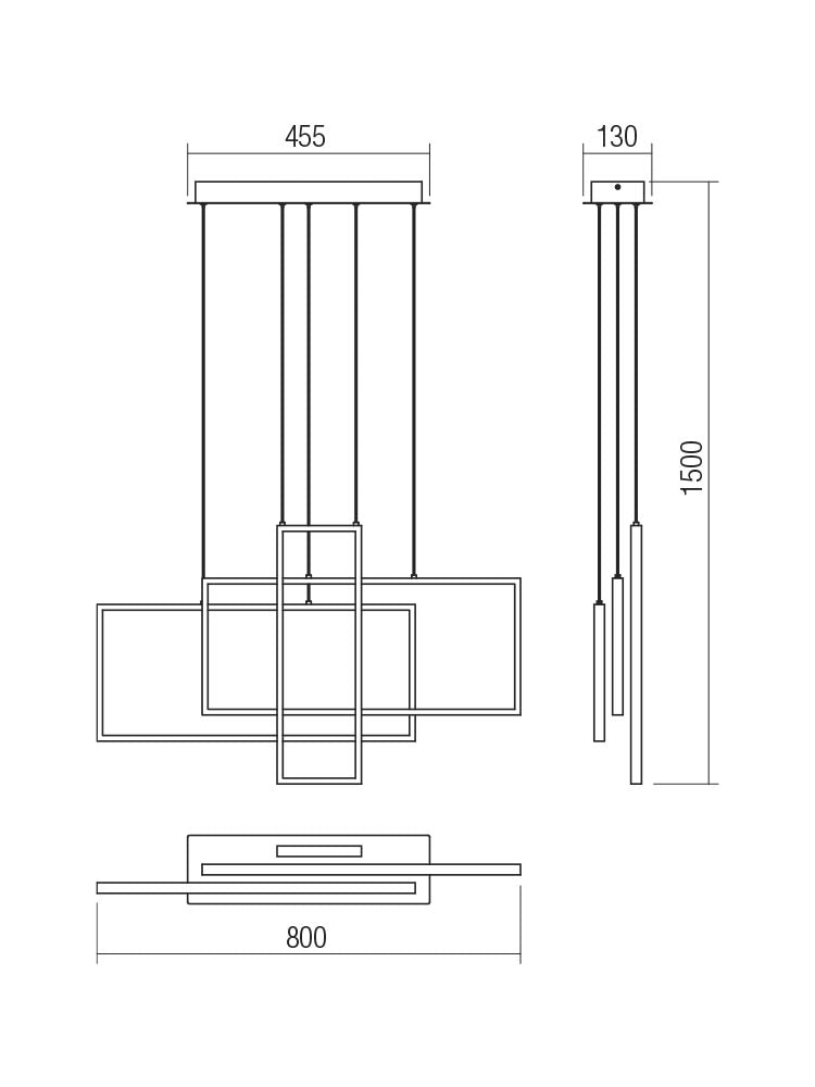 Suspensie PLANA, auriu mat, LED 60W, 3000K, 3900 lm, Smarter 01-2314