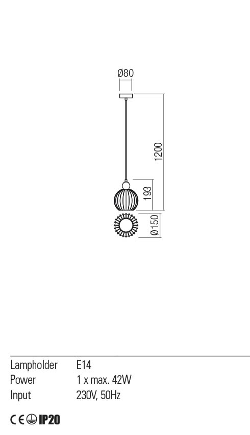 Suspensie PLUMEN, cuprata degrade, E14, 1 x  42W, Redo 01-2064