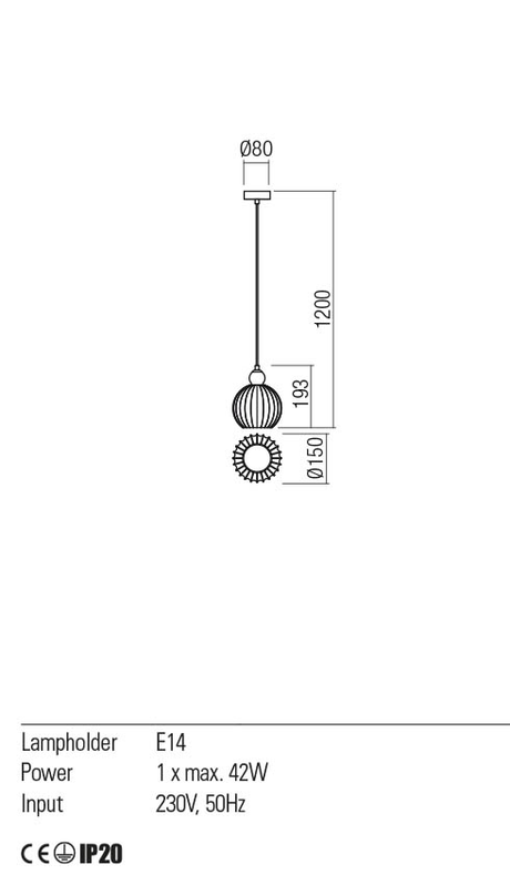 Suspensie PLUMEN, cuprata degrade, E14, 1 x  42W, Redo 01-2064