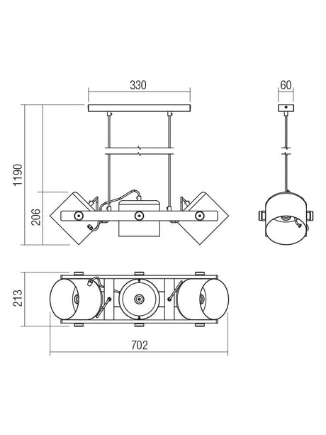 Suspensie POOH, 3 x  E27, Smarter 01-2403