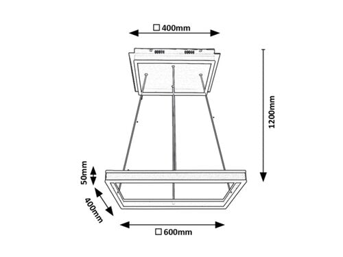 Suspensie Quadro, negru mat, 1670lm, LED 60W, 4000K, Rabalux 3085