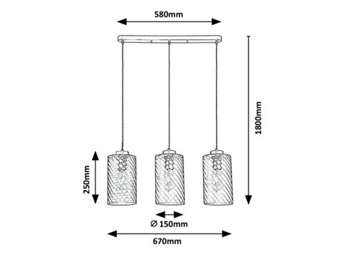 Suspensie Sheila, auriu, 3xE27, Rabalux 5229