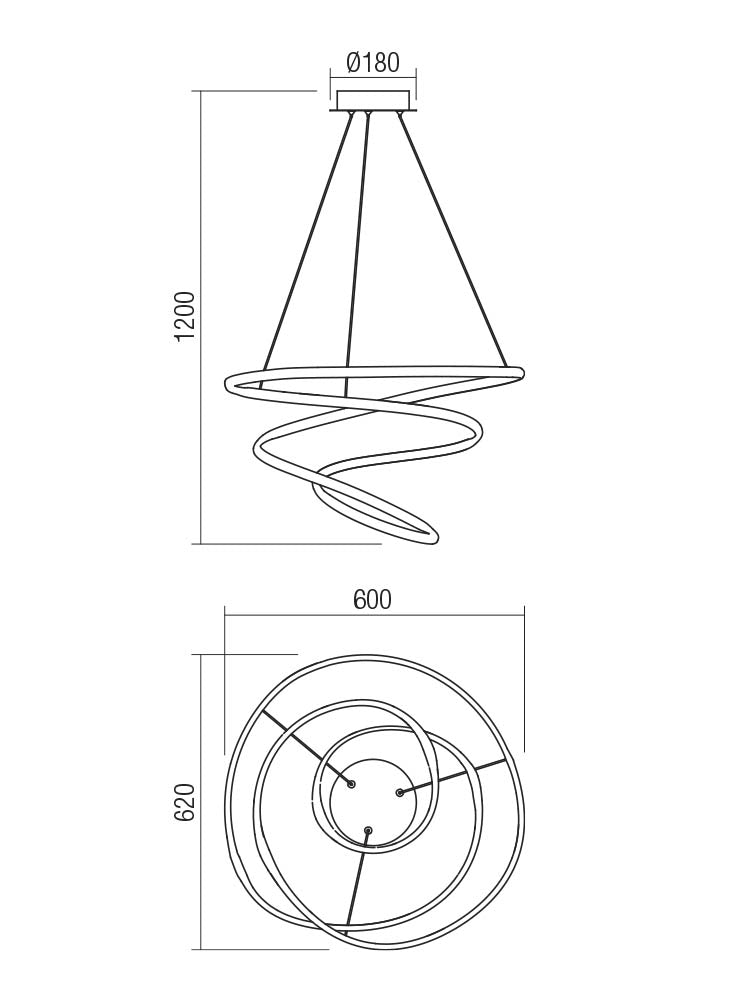 Suspensie SINTRA, alb mat, LED 57W, 3000K, 3705 lm, Smarter 01-2191