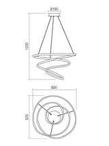 Suspensie SINTRA, alb mat, LED 57W, 3000K, 3705 lm, Smarter 01-2191