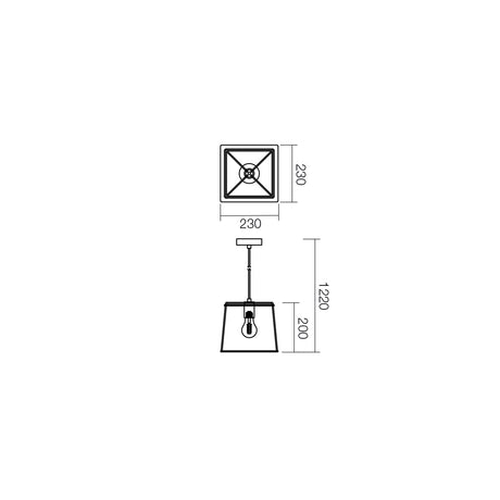 Suspensie SKETCH, negru cu detalii cupru, 1XE27, Smarter 01-1262