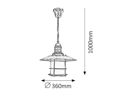 Suspensie Sudan, bronz, 1xE27, Rabalux 7993