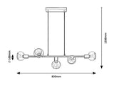 Suspensie Sullivan, negru,5xE14, Rabalux 3297