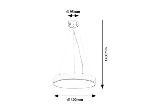 Suspensie Tesia, negru, 2000lm, LED 36W, 3000K, Rabalux 71039