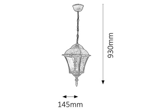 Suspensie Toscana, auriu antic, E27 1x 60W, Rabalux 8394