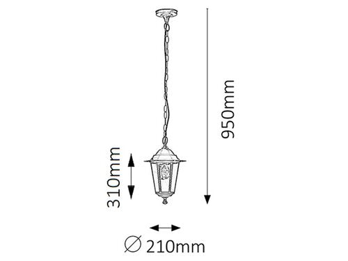 Suspensie Velence, negru, E27 1x 60W, Rabalux 8208