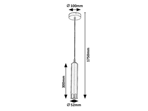 Suspensie Zircon, negru mat, 1xGU10 , Rabalux 5076