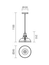 Suspensie SAVILLE, negru mat cu detalii bronz antichizat, 1XE27, Smarter 01-1002