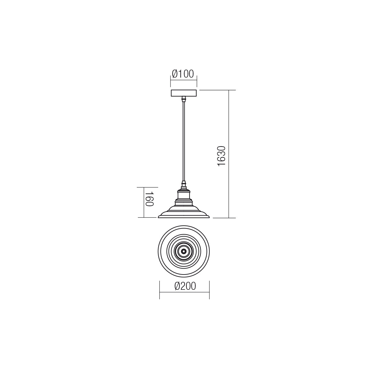 Suspensie SPINNER, negru mat cu detalii cupru antichizat, 1XE27, Smarter 01-1292