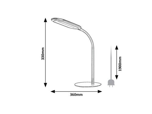 Veioza Adelmo, gri, 910lm, LED 10W, 3000-6000K, Rabalux 74008