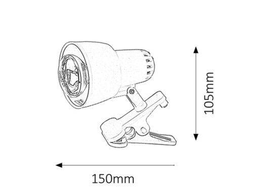 Veioza birou Clip, alb, 1xE14, Rabalux 4356