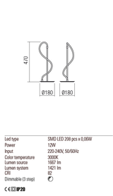 Veioza CORRAL, auriu mat, LED 12W, 3000K, 1667 lm, Redo 01-2529