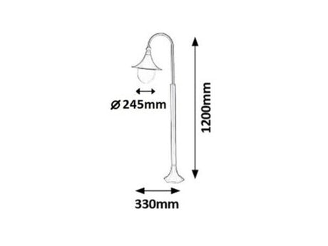 Stalp exterior Konstanz, negru, E27 1x 100W, Rabalux 8247