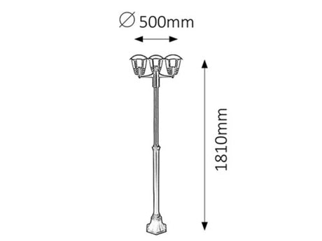 Stalp exterior Marseille, negru, E27 3x 60W, Rabalux 8569
