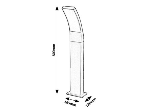 Stalp exterior Palanga, antracit, 800lm, LED 12W, 3000K, Rabalux 7506